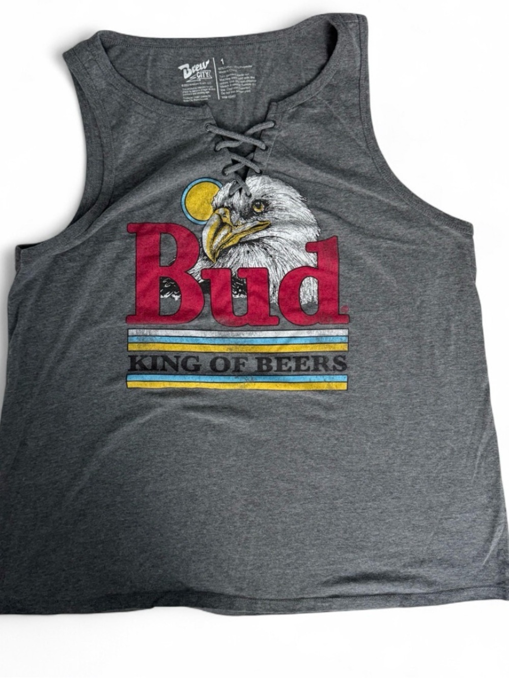 Bud King of Beers Gray Eagle Graphic Tank Top
